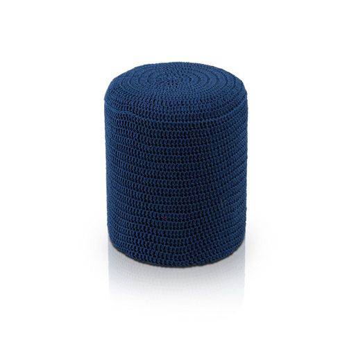 Puff Round Crochê Azul Royal - Stay Puff
