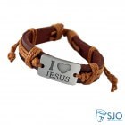 Pulseira de Couro I Love Jesus | SJO Artigos Religiosos