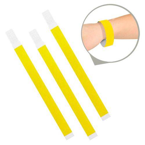 Pulseira de Identificação Papel Amarelo Neon