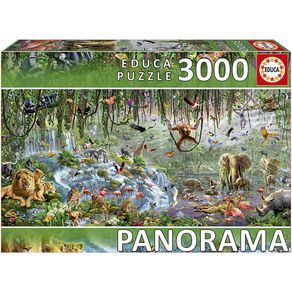 Puzzle 3000 Peças Panorama Vida Selvagem - Educa - Importado