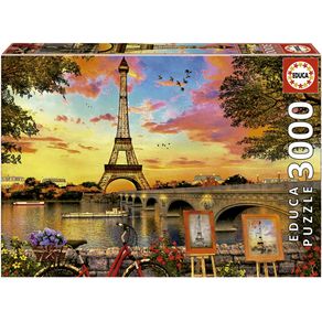 Puzzle 3000 Peças Pôr do Sol em Paris - Educa - Importado
