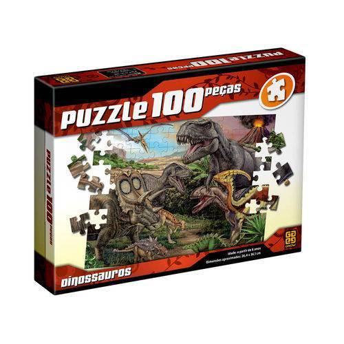 Puzzle 100 Peças Dinossauros Grow 2660