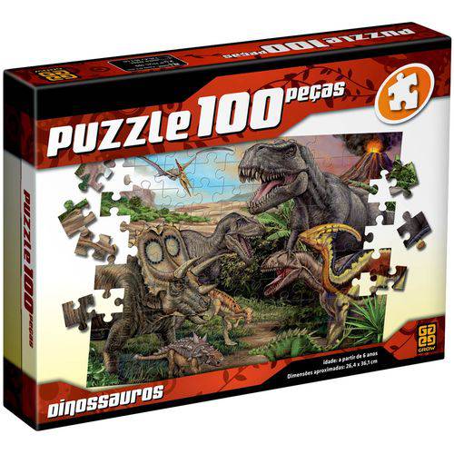 Puzzle 100 Peças - Dinossauros - Grow
