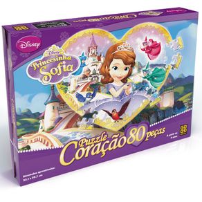 Puzzle 80 Peças Coração Princesinha Sofia