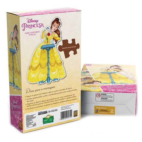 Puzzle Contorno Bela - Princesas Disney - Grow