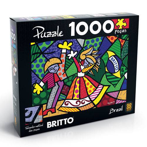 Puzzle Quebra Cabeça Romero Britto Brazil 1000 Peças Grow