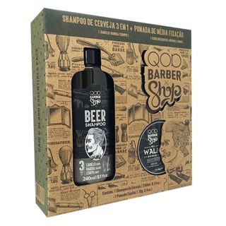 QOD Barber Shop Beer Walk Kit - Shampoo + Pomada Capilar Kit