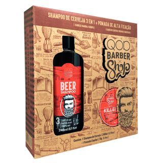 QOD Barber Shop Kit - Pomada Killer + Shampoo Beer Kit