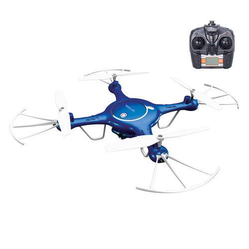 Quadricóptero Drone com Câmera Wifi 4 Canais Controle Remoto - Azul
