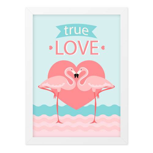 Quadro A4 Flamingo True Love