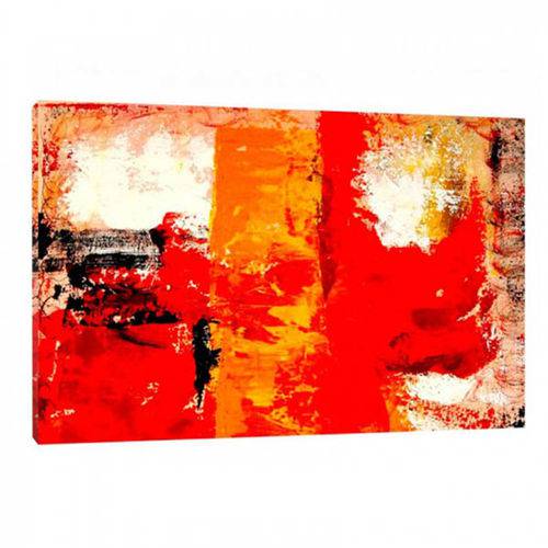 Quadro Abstrato Canvas Vermelho 95x63cm