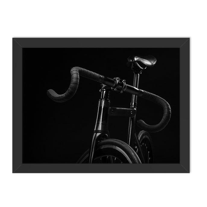Quadro Bicicleta Preta Moldura Preta Lisa 30x20cm-sv