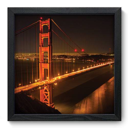 Quadro com Moldura - 33x33 - Golden Gate Bridge - N3027