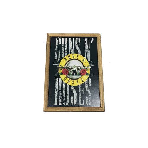 Quadro Decorativa Quarto Sala Guns N` Roses 20x30 Madeira