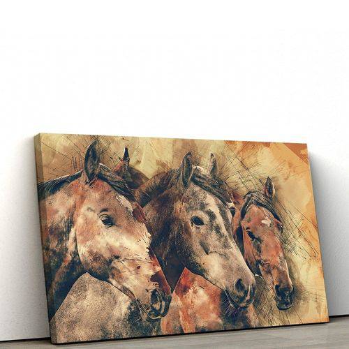 Quadro Decorativo 50x90cm Nature Cavalos