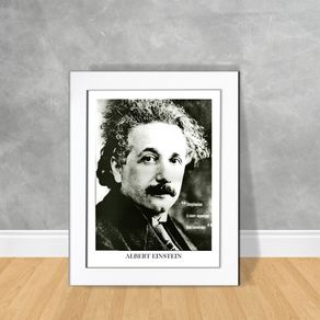 Quadro Decorativo Albert Einstein Quadro Personalidade 216 Branca
