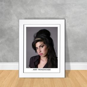 Quadro Decorativo Amy Winehouse 02 Quadro Personalidade 153 Branca