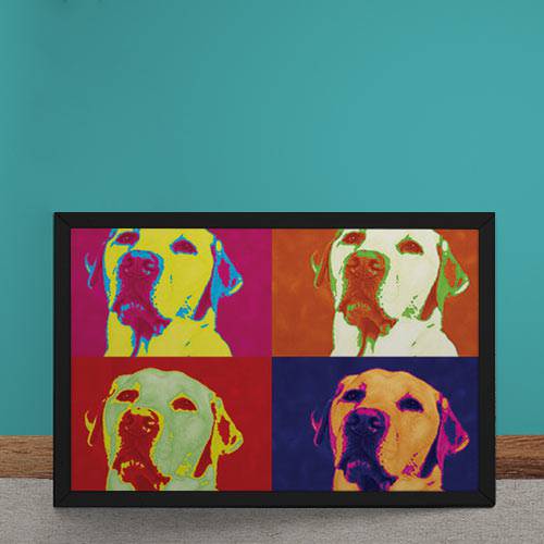 Quadro Decorativo Andy Warhol Pop Art Cachorro Labrador