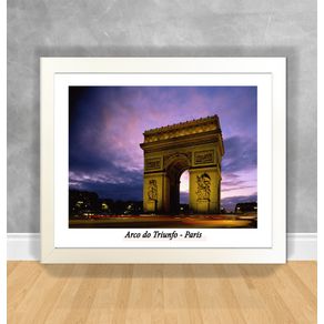 Quadro Decorativo Arco do Triunfo - Paris Paris 37 Branca