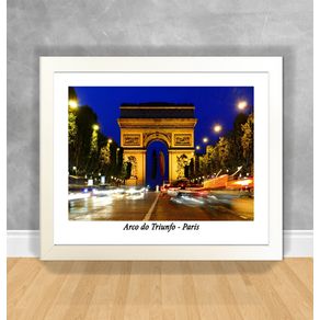 Quadro Decorativo Arco do Triunfo - Paris Paris 33 Branca