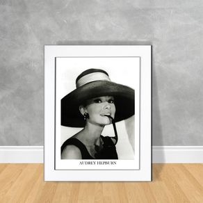 Quadro Decorativo Audrey Hepburn Quadro Personalidade 217 Branca