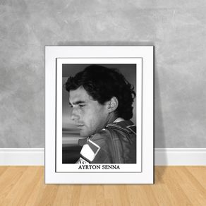 Quadro Decorativo Ayrton Senna 04 Quadro Personalidade 39 Branca