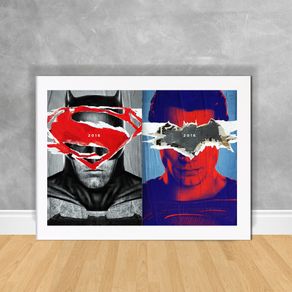 Quadro Decorativo Batman Vs Superman 03 Batman e Superman 03 Branca