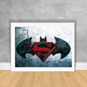 Quadro Decorativo Batman Vs Superman 05 Batman e Superman 05 Branca