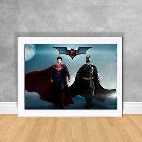 Quadro Decorativo Batman Vs Superman 06 Batman e Superman 06 Branca