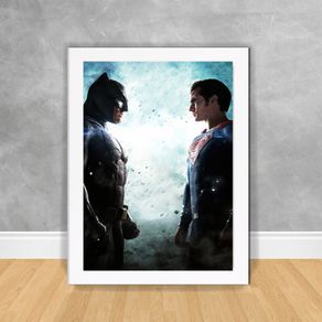 Quadro Decorativo Batman Vs Superman Batman e Superman 01 Branca
