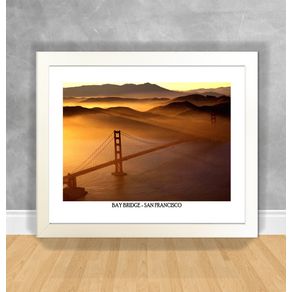 Quadro Decorativo Bay Bridge - San Francisco São Francisco 05 Branca
