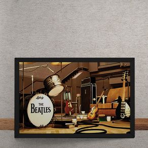 Quadro Decorativo Beatles Palco Instrumentos 25x35