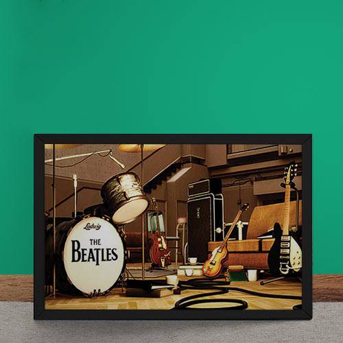 Quadro Decorativo Beatles Palco Instrumentos