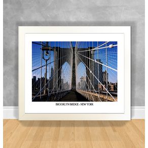 Quadro Decorativo Brooklin Bridge - New York Nova York 15 Branca
