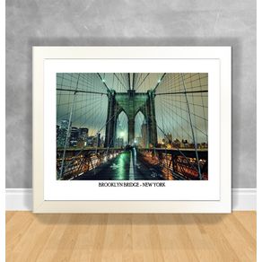 Quadro Decorativo Brooklin Bridge - New York Nova York 44 Branca