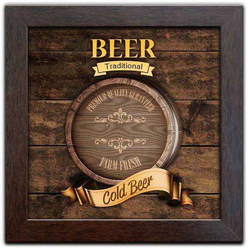 Quadro Decorativo C/ Moldura Bar Cerveja Bebidas Q-099