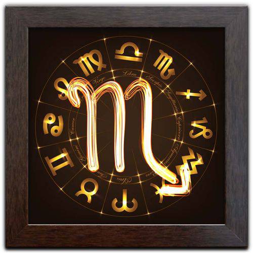Quadro Decorativo C/ Moldura Tema Signos do Zodíaco S-46
