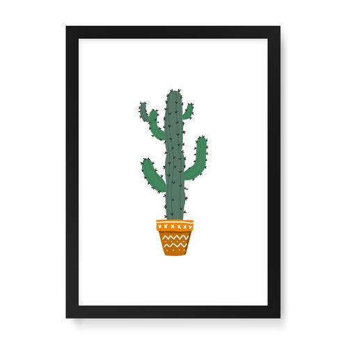 Quadro Decorativo Cactus Braços - 32,5x23cm (moldura em Laca Preta)