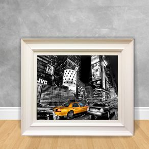 Quadro Decorativo Canvas New York P&B Cidade 10 Branca 40x50