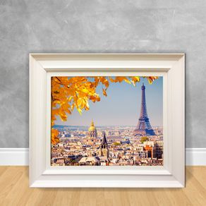 Quadro Decorativo Canvas Paris - Torre Eiffel Cidade 17 Branca 40x50
