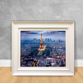 Quadro Decorativo Canvas Torre Eiffel Cidade 12 Branca 40x50