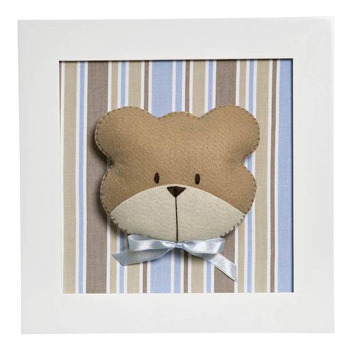 Quadro Decorativo Cara do Urso Quarto Bebê Infantil Menino