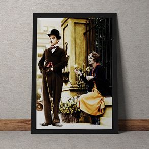 Quadro Decorativo Charles Chaplin Colorido 35x25
