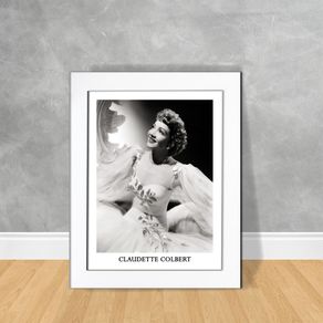 Quadro Decorativo Claudette Colbert Quadro Personalidade 93 Branca