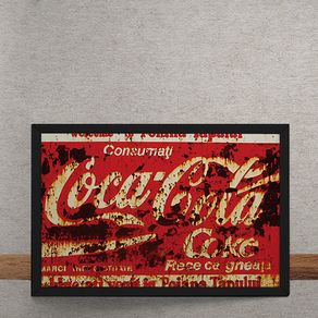 Quadro Decorativo Coca Cola Destroyed Vermelho 25x35