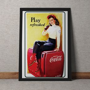 Quadro Decorativo Coca Cola Refrescante Vintage 35x25