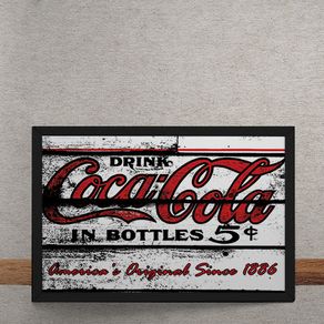 Quadro Decorativo Coca Cola Since 1886 Destroyed Branco 25x35