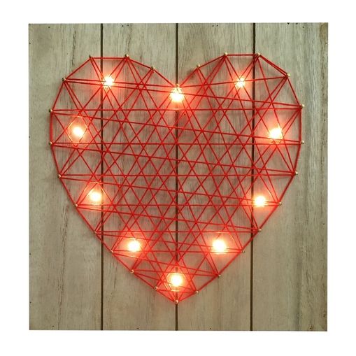 Quadro Decorativo com Led Heart Vermelho Urban