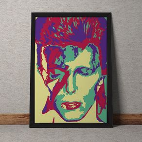 Quadro Decorativo David Bowie Colorido Vintage 35x25