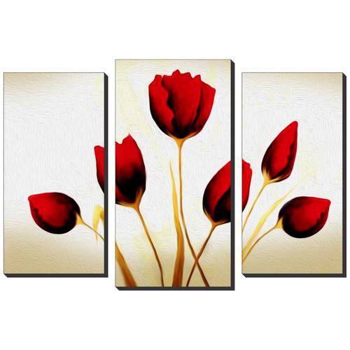 Quadro Decorativo de Parede Tulipa 01 P3 Peças